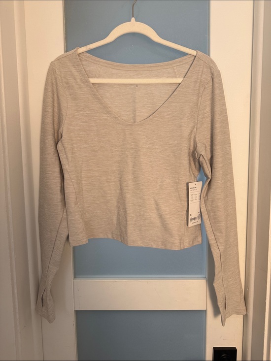 Athleta Tops - Athleta Softluxe Scoop Neck Long Sleeve Top in Cream Heather NWT Size L